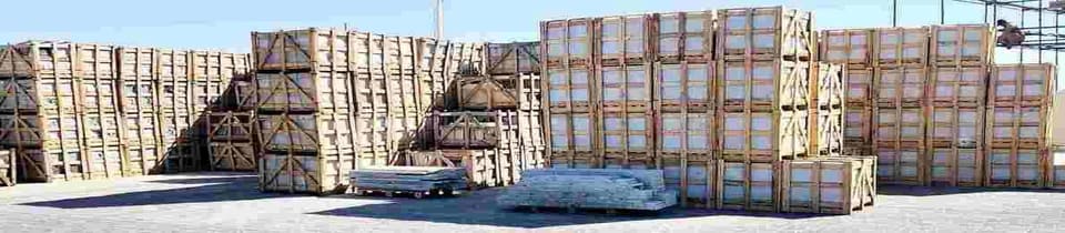 Crates of stone tiles